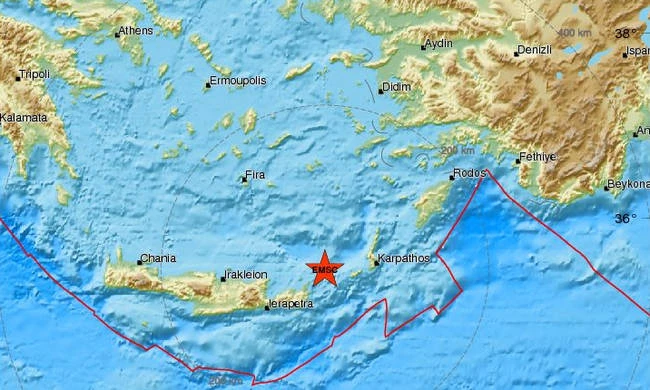 Σεισμός 4,2 Ρίχτερ μεταξύ Κρήτης και Κάσου